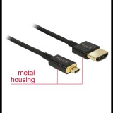 Delock Cable High Speed HDMI with Ethernet - HDMI-A male > HDMI Micro-D male 3D 4K 2 m Slim Premium