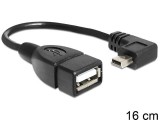 DeLock Cable Mini USB male angled > USB 2.0-A female OTG 16cm Black 83245