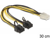 DeLock Cable PCI Express power supply 6 pin female > 2x 8 pin male 83433