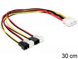 DeLock Cable power Molex 4 pin male > 4x 2 pin fan 83343