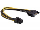 DeLock Cable Power SATA 15 pin > 6 pin PCI Express 0,2m 82924