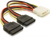 DeLock Cable Power SATA HDD 2x > 4pin male 0,15m  60102