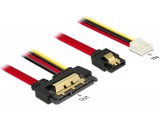 DeLock Cable SATA 6Gb/s 7pin receptacle+Floppy 4pin power female>SATA 22pin receptacle straight metal 30cm 85234
