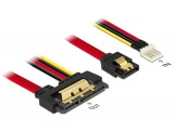 DeLock Cable SATA 6Gb/s 7pin receptacle+Floppy 4pin power male>SATA 22pin receptacle straight metal 30cm 85232