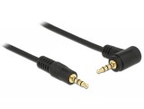 DeLock Cable Stereo Jack 3.5 mm 4 pin male > male angled 2m Black 84740
