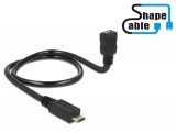 Delock Cable USB 2.0 Micro-B male  USB 2.0 Micro-B female OTG ShapeCable 0.50 m 83925