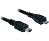 DeLock Cable USB 2.0 micro-B male > USB mini male 1m Black 83177