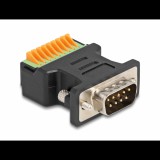 Delock D-Sub 9 apa - Terminal block adapter nyomógombbal (66558) (66558)