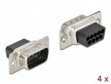 Delock D-Sub 9 tűs krimpelhető apa, fém 4 db. (66708)