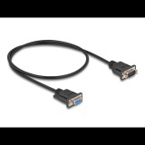 Delock D-Sub9-es, RS-232 soros kábel, anya-apa, 0,5 m (87819) (87819)