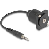 Delock D-típusú kábel 3,5 mm 3 tűs sztereo jack apa   anya fekete 20 cm