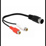Delock DIN kábel dióda 5 tűs csatlakozó - 2 x RCA anya csatlakozó 20 cm