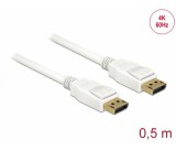 Delock DisplayPort 1.2 4k60Hz 0.5m fehér