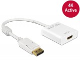 Delock Displayport 1.2-dugós csatlakozó  HDMI-csatlakozóhüvely 4K aktív adapter White