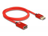 Delock DisplayPort bővítőkábel 8K 60 Hz 1 m piros fém retesz nélküli (81081)