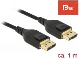 DeLock DisplayPort cable 8K 60 Hz 1m DP 8K certified Black 85658