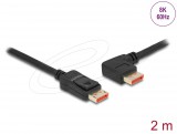 DeLock DisplayPort cable male straight to male 90° left angled 8K 2m Black 87046