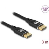 Delock DisplayPort kábel 8K 60 Hz 3 m fekete fém (80622) (80622)
