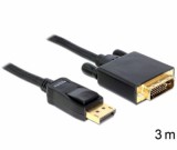 Delock DL82592 Displayport - DVI 24+1 kábel apa - apa 3m