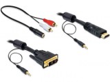 Delock DL84455 DVI - HDMI átalakító kábel hanggal apa - apa 2 m