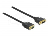 DeLock DVI 24+5 female to VGA male cable 1m Black 86756