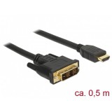 Delock DVI-D 18+1  HDMI kábel (0,5 m)