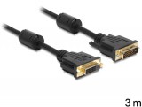 DeLock DVI-D (Dual Link) (24+1) male > DVI-D (Dual Link) (24+1) female 3m Extension cable Black 83187