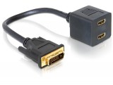 DeLock DVI-D (Dual Link) (24+1) male to 2x HDMI female Adapter 65069