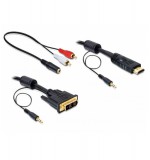 Delock DVI - HDMI kábel hanggal, apa - apa 2m