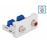 Delock Easy 45 modul, 2 x RCA anya csatlakozó, 22,5 x 45 mm