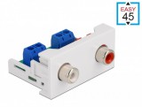 Delock Easy 45 modul, 2 x RCA anya csatlakozó, 22,5 x 45 mm (81338)