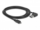 Delock EASY USB 2.0 A apa hajlított - micro B apa kábel, 2m (83383)