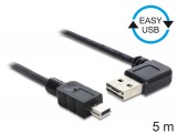 Delock EASY-USB 2.0 -A apa hajlított  USB 2.0 mini apa kábel, 5 m 83381