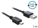 Delock EASY-USB 2.0 -A apa  USB 2.0 mini apa kábel, 1 m 83362