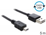 Delock EASY-USB 2.0 -A apa  USB 2.0 mini apa kábel, 5 m 83365