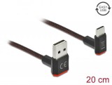 DeLock EASY-USB 2.0 Cable Type-A male to USB Type-C male angled up / down 0.2m Black 85274