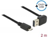 DeLock EASY-USB 2.0 Type-A male angled up / down > USB 2.0 Type Micro-B male 2m cable 83536
