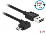 DeLock EASY-USB 2.0 Type-A male > EASY-USB 2.0 Type Micro-B male angled left/right 1m cable Black 83846