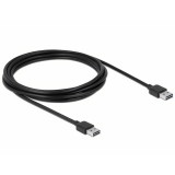 Delock EASY-USB 2.0 Type-A - Type-A kábel 3.0m, fekete - 83462