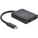 Delock Elosztó USB Type-C csatlakozóval (DP alternatív mód támogatás) 2 db. DisplayPort MST / VXP (87754) (87754)