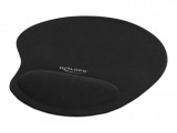 Delock Ergonómikus egérpad géles csuklótámasszal fekete 230 x 202 x 24 mm (12040)