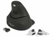 Delock Ergonomikus, függoleges, 4 gombos 2,4 GHz-os,vezetéknélküli, lézer egér - bal és jobb kezesek