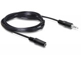 DeLock Extension Cable Audio Stereo jack 3.5 mm male / female 3m Black 84002