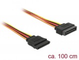 DeLock Extension Cable Power SATA 15 Pin male > SATA 15 Pin female 100cm 60133