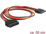 DeLock Extension Cable Power SATA 15 Pin male > SATA 15 Pin female 50cm 60132