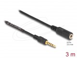 DeLock Extension Cable Stereo Jack 3.5 mm 5 pin male to female 3m Black 85733