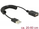 DeLock Extension Cable USB 2.0-A male / female coiled cable 83163