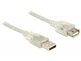 Delock extension cable usb 2.0 type-a male usb 2.0 type-a female 1m transparent 83881