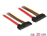 DeLock Extension SATA 6 Gb/s 22 pin plug > SATA 22 pin receptacle (5V + 12V) 20cm cable 84362