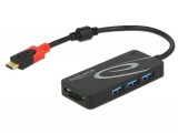 DeLock External USB 3.1 Gen 1 Hub USB Type-C > 3xUSB Type-A + 2Slot SD Card Reader Black 62900